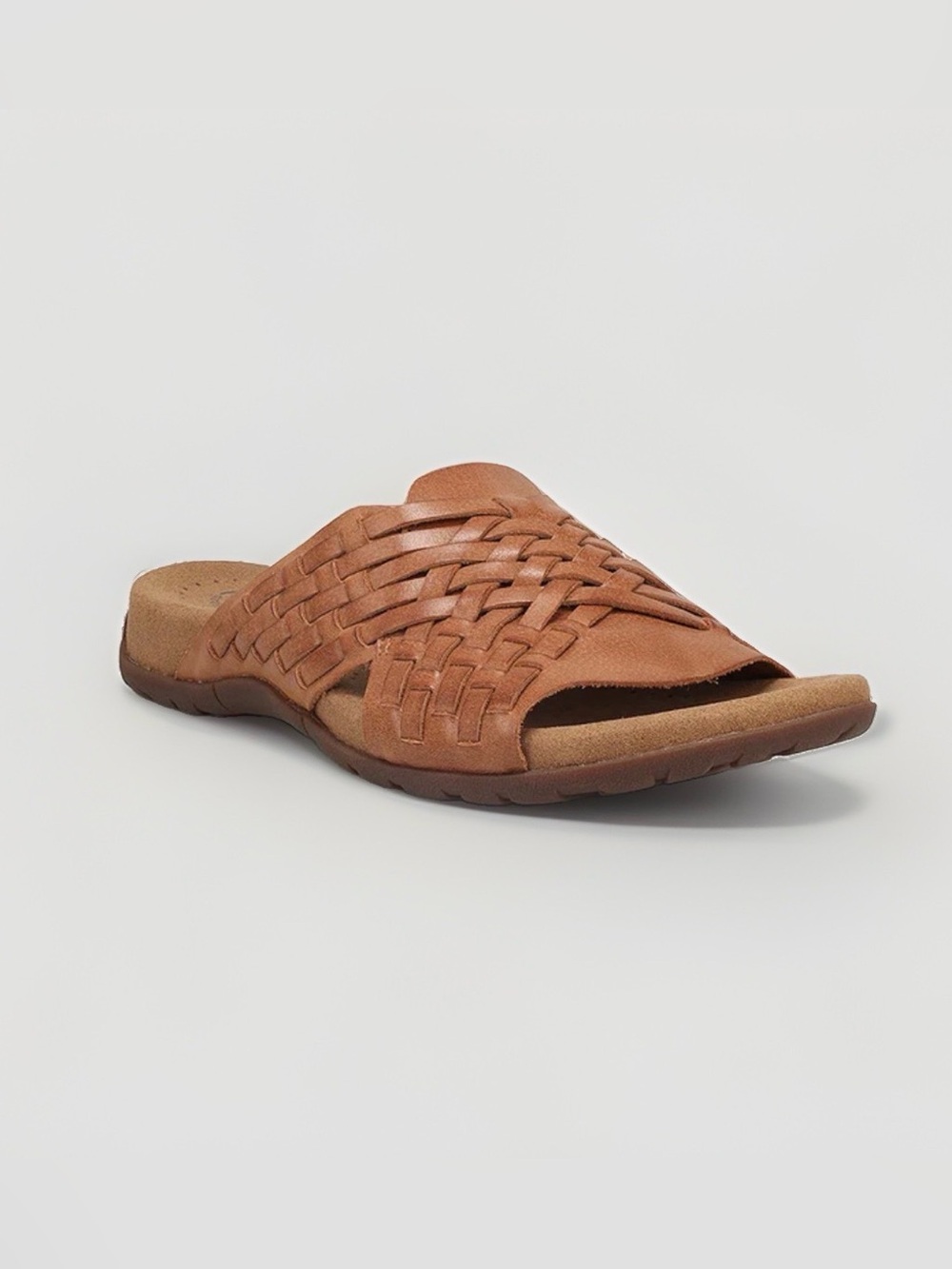 Taos Guru Woven Leather Slide Sandals Honey Brown Women's Size 8 Comfort EUC